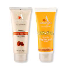 Aaranyaa Almond Scrub + Clay Pack Turmeric combo