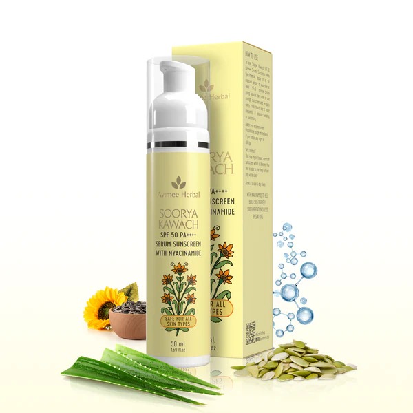Avimee Herbal Soorya Kawach SPF 50 PA+ Niacinamide Serum Sunscreen