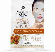Ayouthveda Vitamin C Rich Oat Silk & Honey Face Serum Sheet Mask
