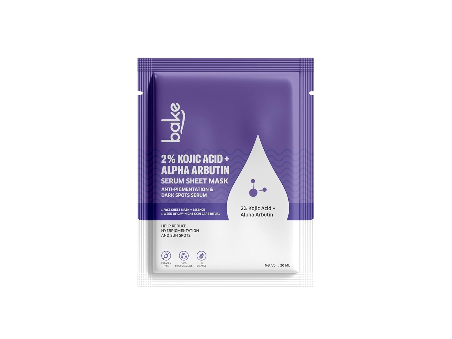 Bake 2% Kojic Acid + Alpha Arbutin Serum Sheet Mask