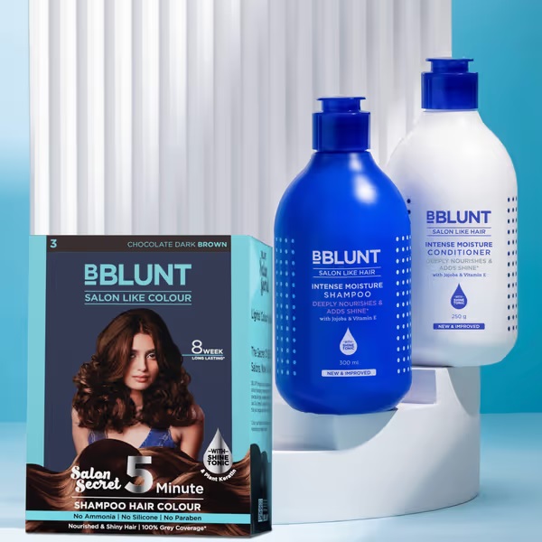 Bblunt 5 Min Choco Color Shampoo + Intense Moisture Combo