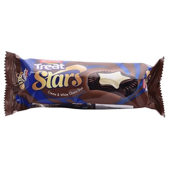 Britannia Treat Stars Creme and White Choco Duo Cream Biscuits