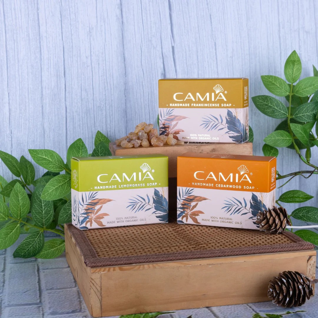 Camia Organic Lemongrass, Cedarwood, Frankincense Soaps