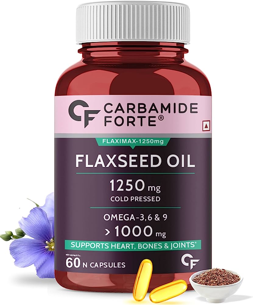 Carbamide Forte Cold Pressed Flaxseed Oil with 1250mg Omega 3-6-9 - Softgel Capsule