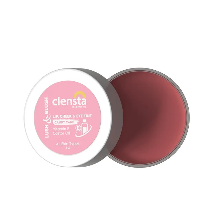 Clensta Lush & Blush Lip, Cheek & Eye Tint Candy Cane 02
