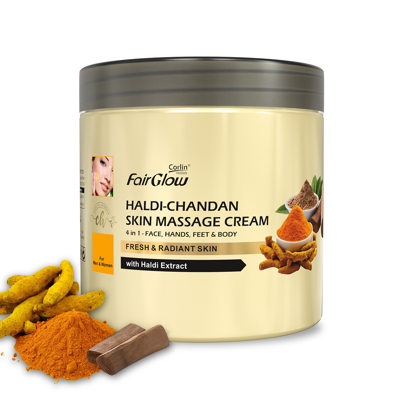 Corlin Herbals Haldi Chandan Massage Cream