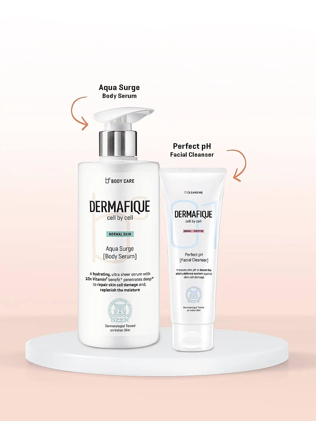 Dermafique pH Facewash & Aqua Surge Body lotion combo