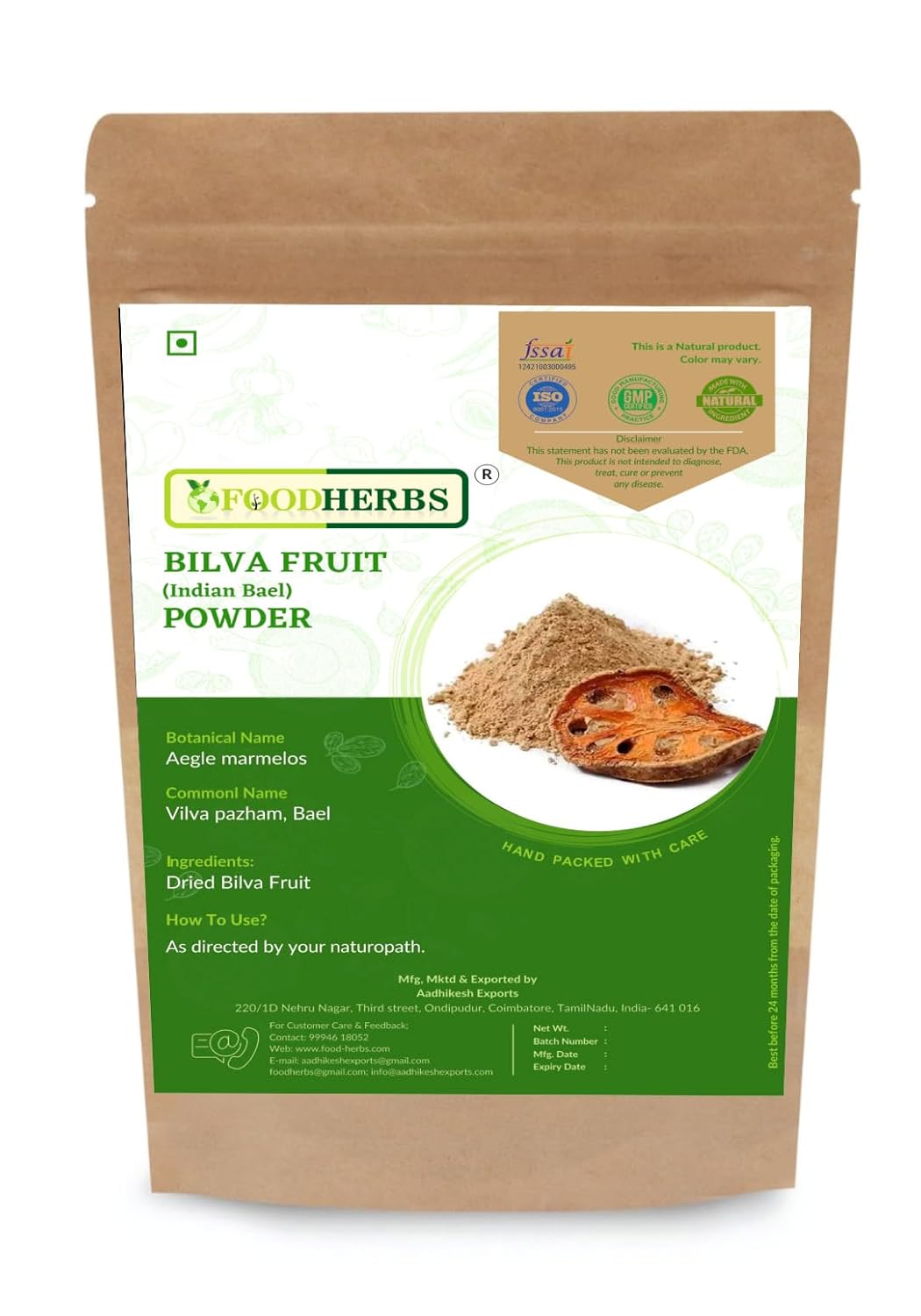 Foodherbs Bilva Fruit Powder