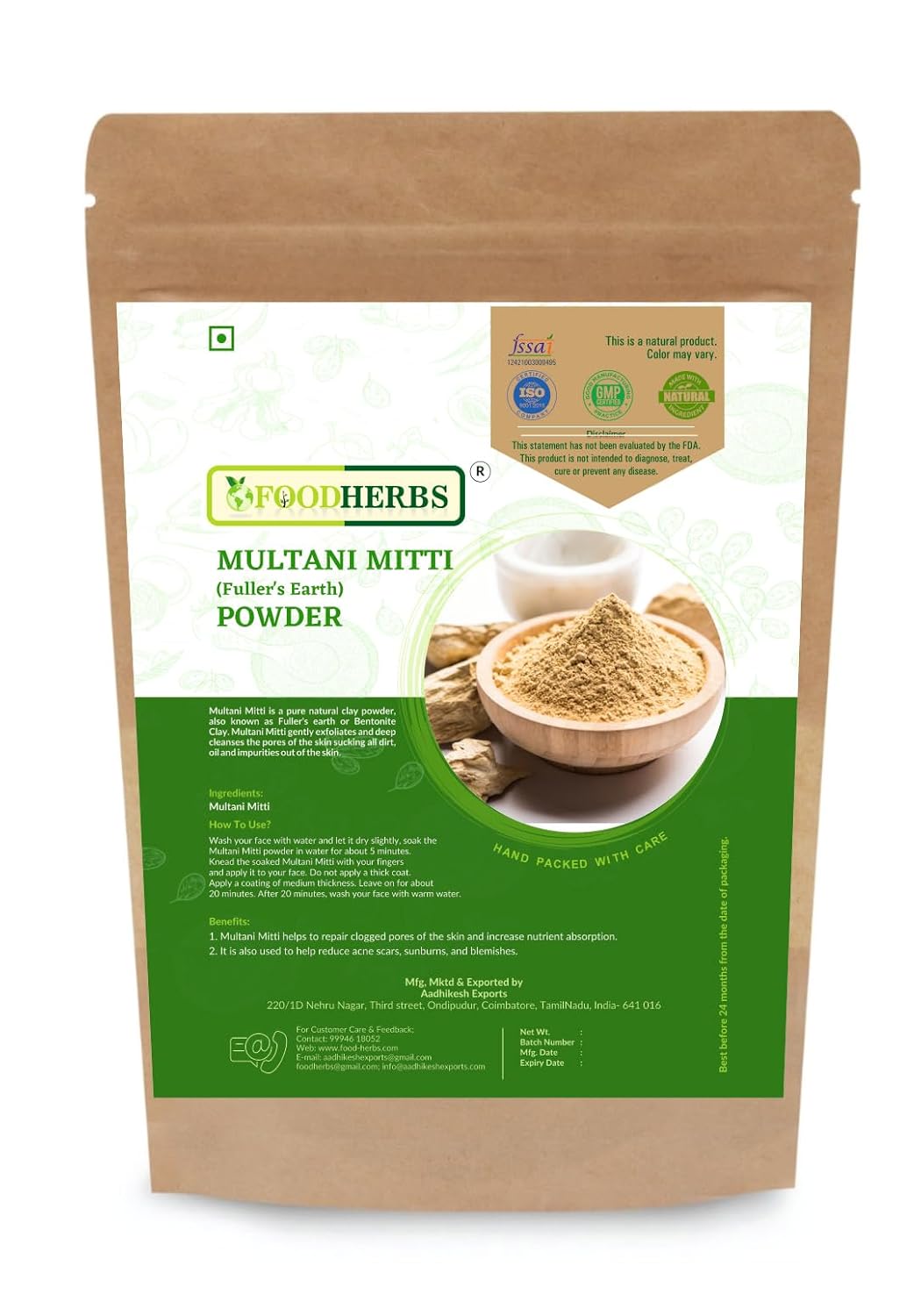 Foodherbs Multani Mitti Powder
