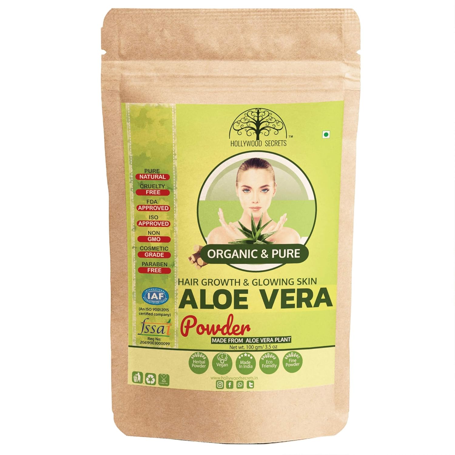 Hollywood Organic Aloe Vera Leaf Powder