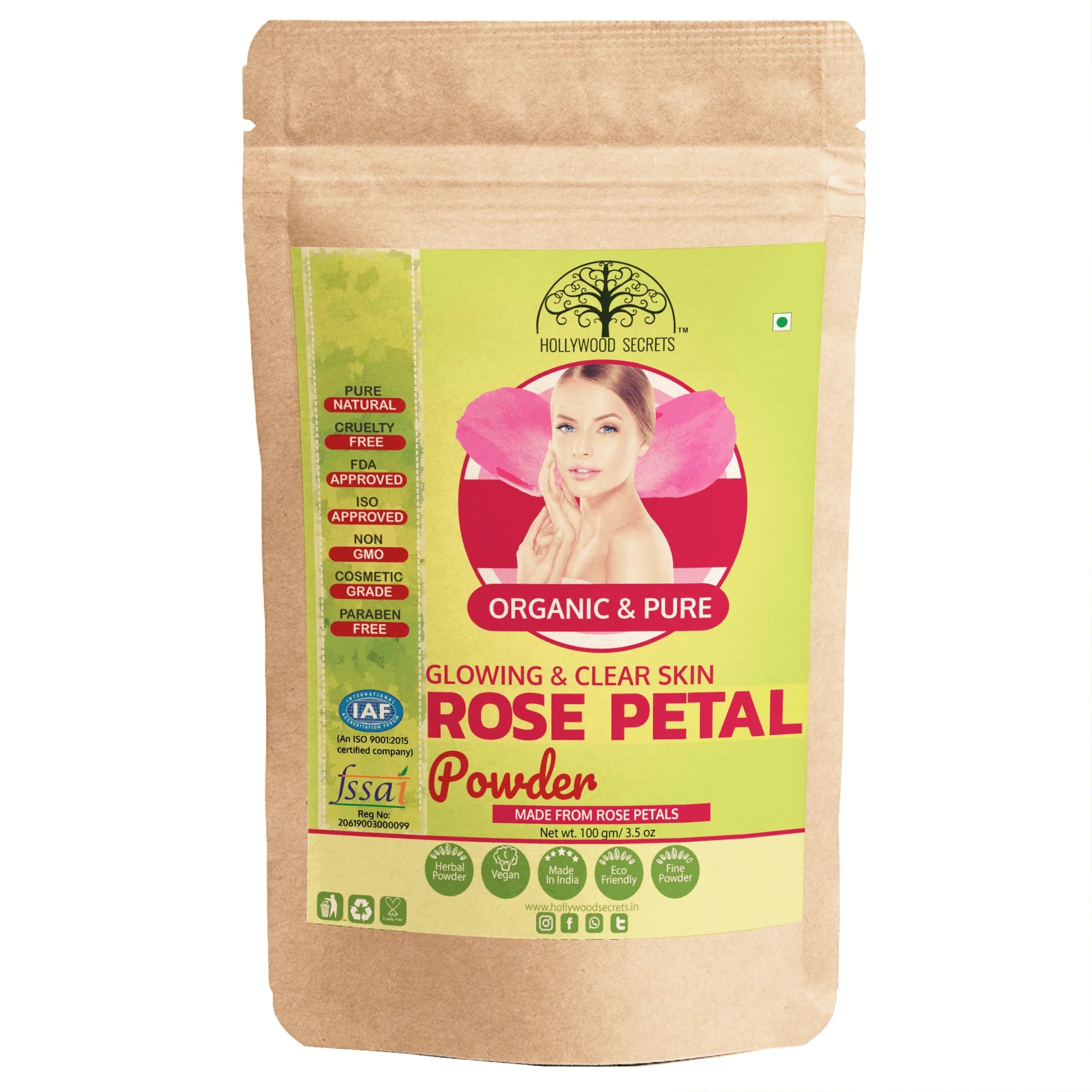 Hollywood Secrets Natural Rose Petal Powder