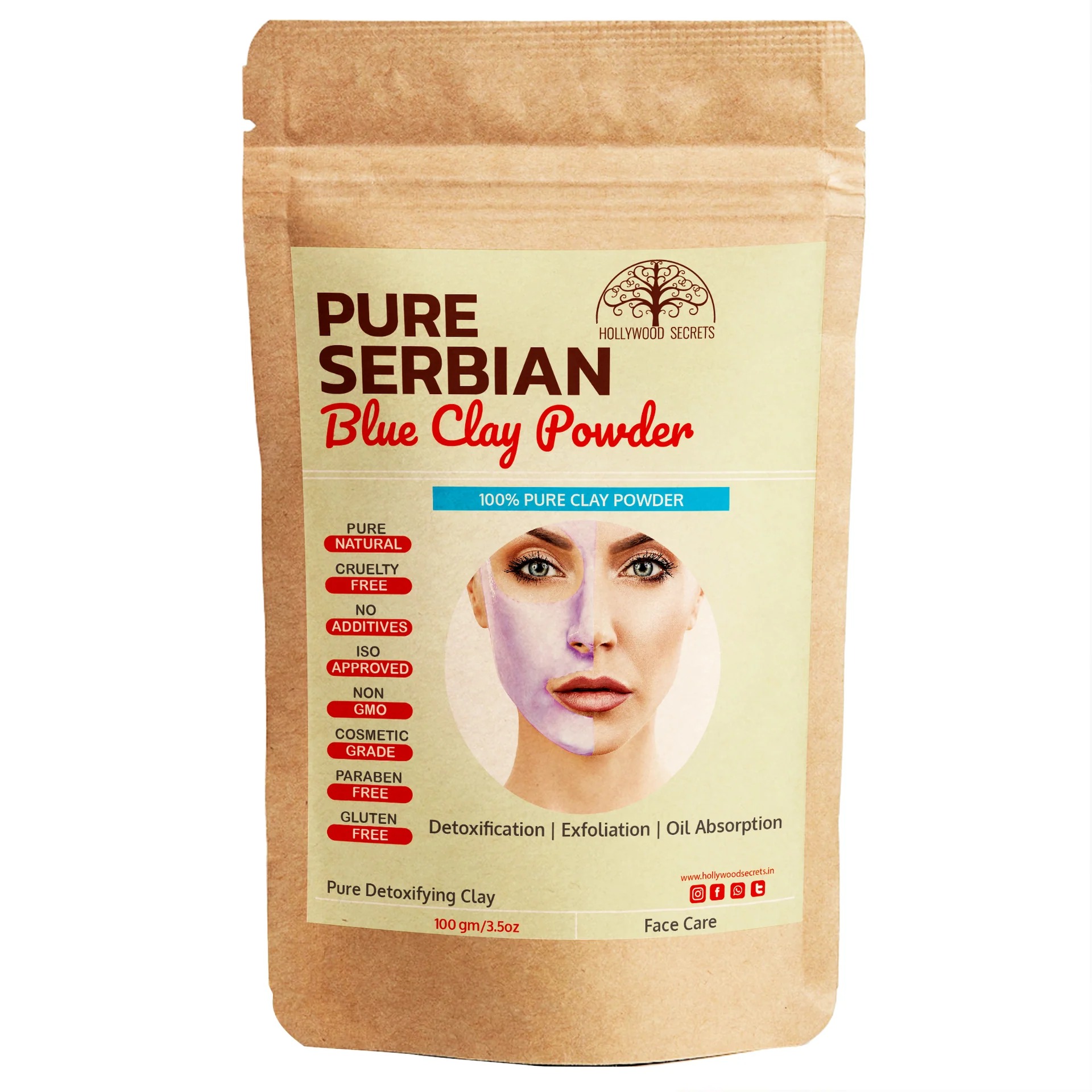 Hollywood Secrets Pure Serbian Blue Clay Powder