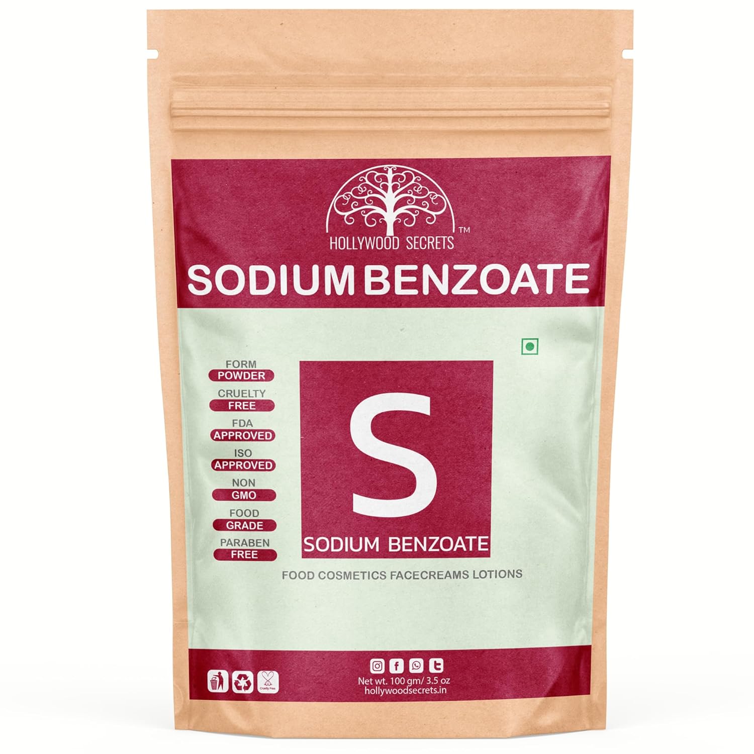 Hollywood Secrets Sodium Benzoate Powder