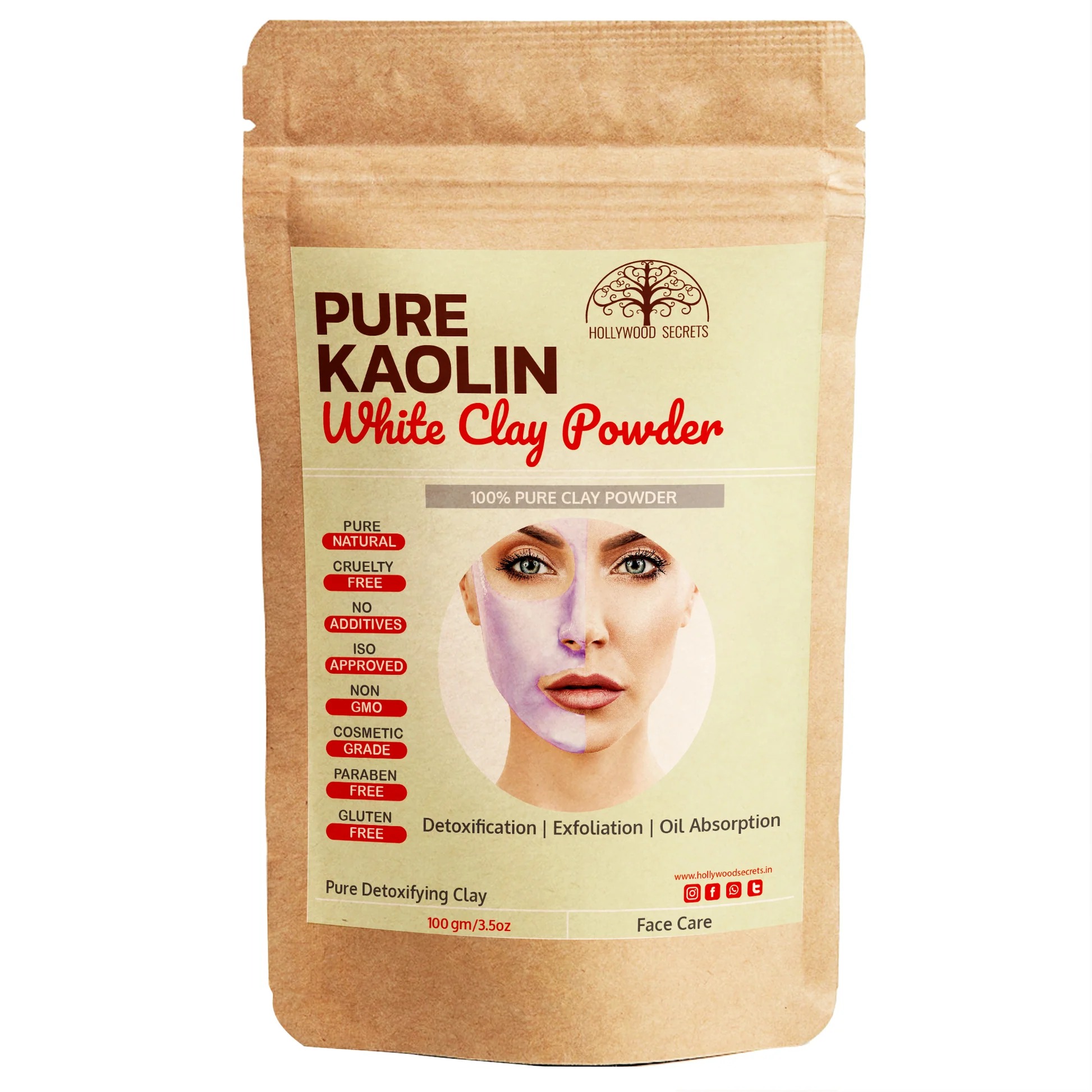 Hollywood Secrets White Kaolin Clay Powder