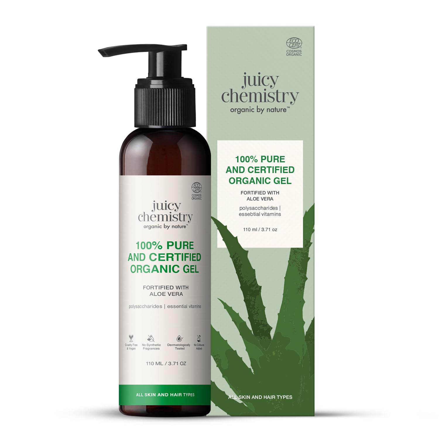 Juicy Chemistry 100% Pure & Certified Organic Aloe Vera Gel