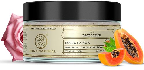 Khadi Natural Rose & Papaya Face Scrub