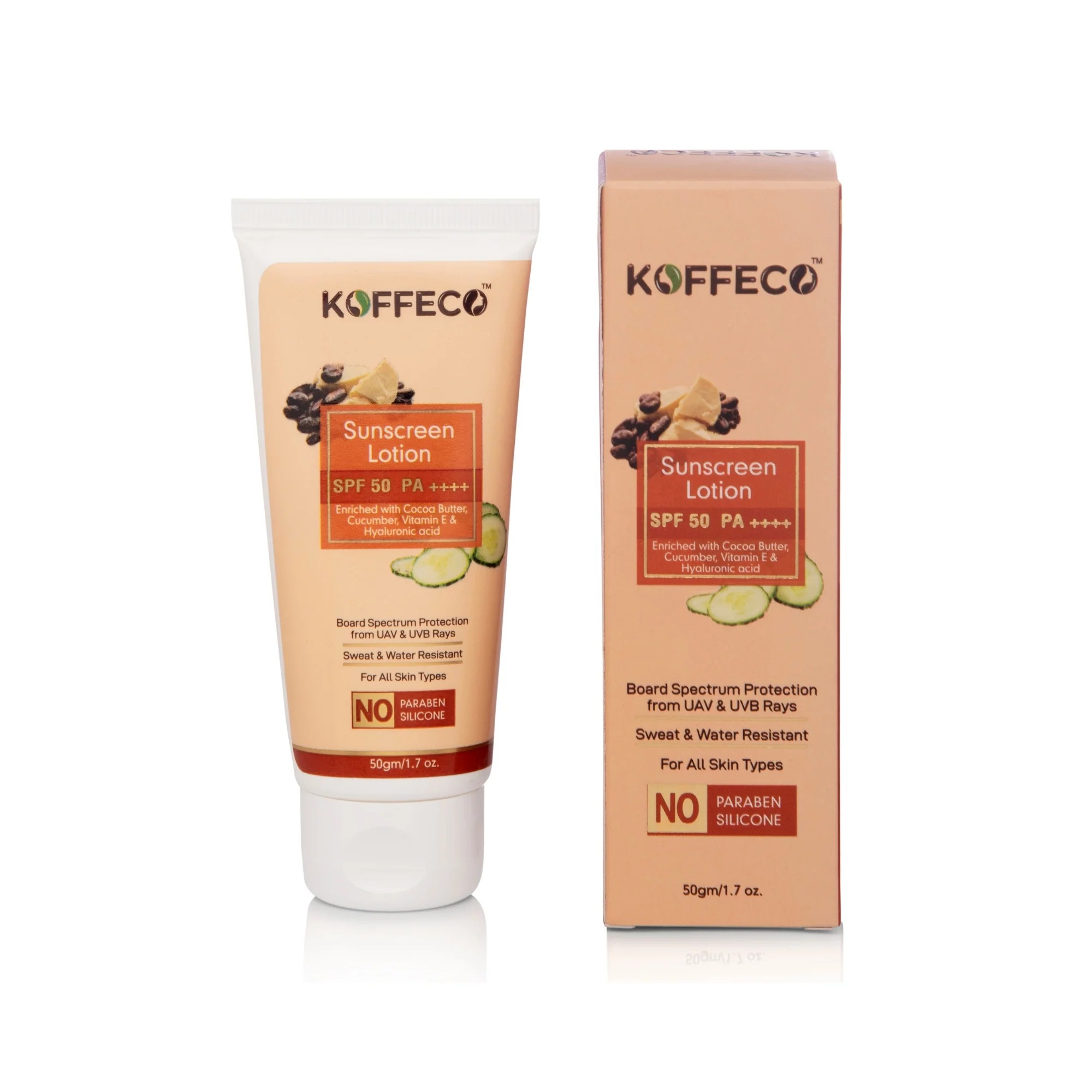 Koffeco Sunscreen Lotion SPF 50 PA++++