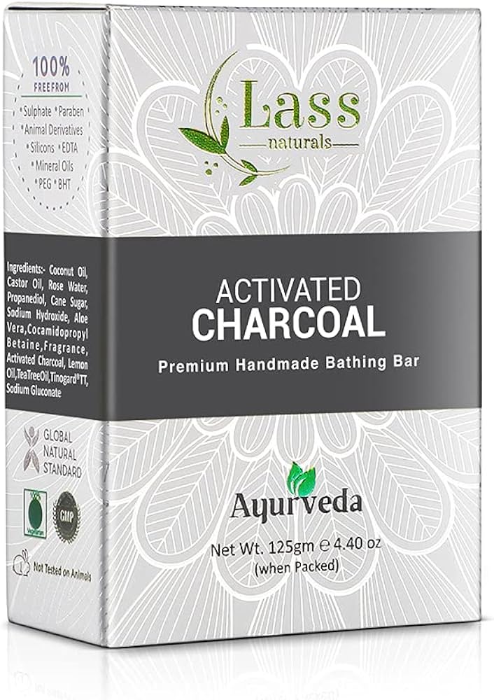 Lass Naturals Activated Charcoal Handmade Premium Bathing Soap