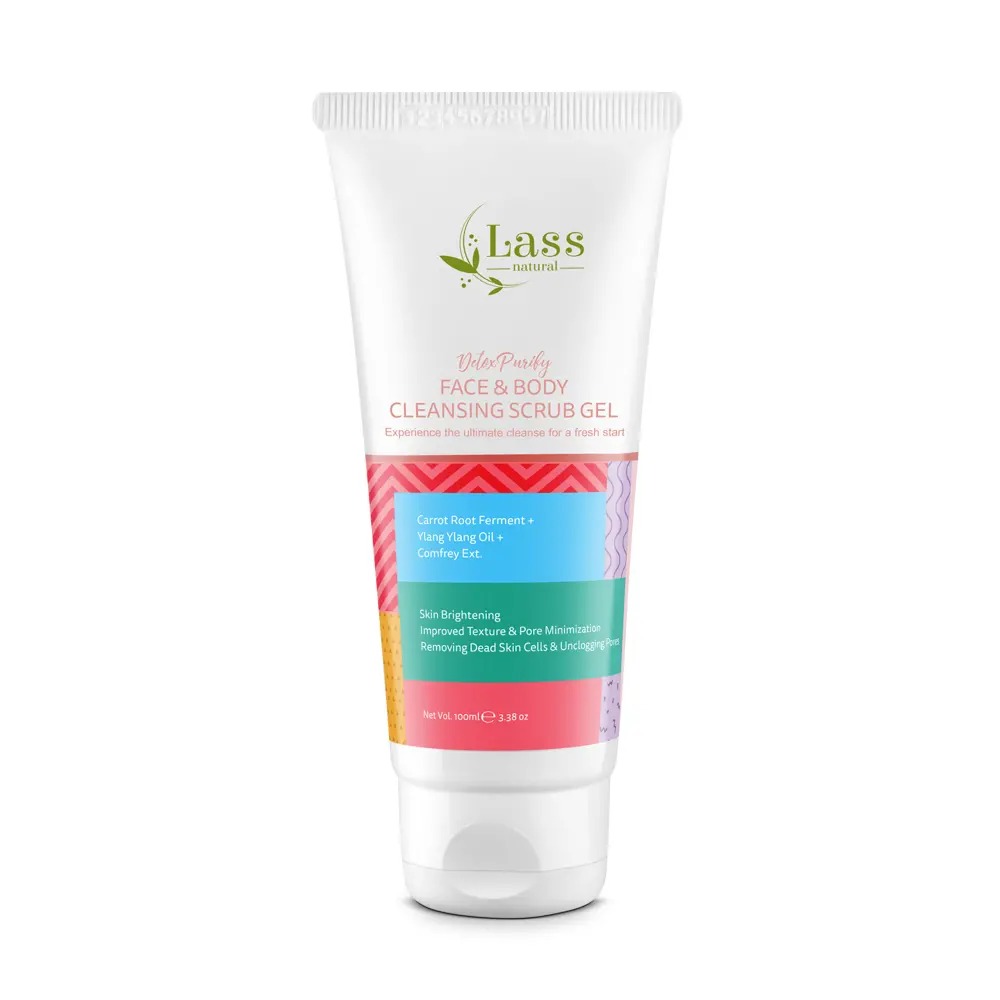 Lass Naturals Detoxifying Face & Body Cleaning Scrub Gel