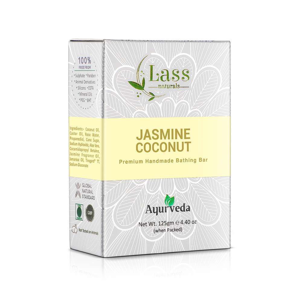 Lass Naturals Jasmine Coconut Handmade Premium Bathing Soap
