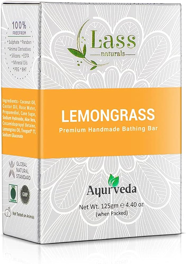 Lass Naturals Lemongrass Handmade Premium Bathing Soap
