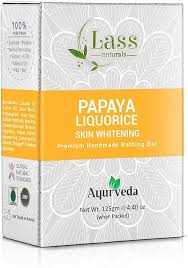 Lass Naturals Papaya & Liquorice Skin Whitening Handmade Premium Bathing Soap