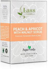 Lass Naturals Peach & Apricot with Walnut Scrub Handmade Premium Bathing Soap