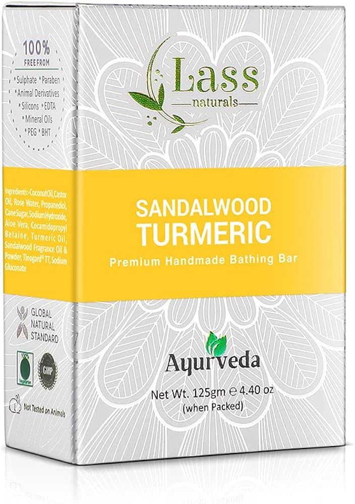 Lass Naturals Sandalwood & Turmeric Handmade Premium Bathing Soap