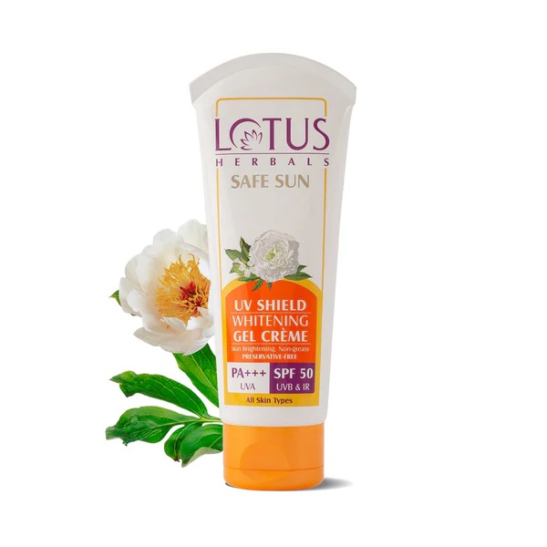 Lotus Herbals Safe Sun UV Shield Whitening Gel Cream SPF 50 PA