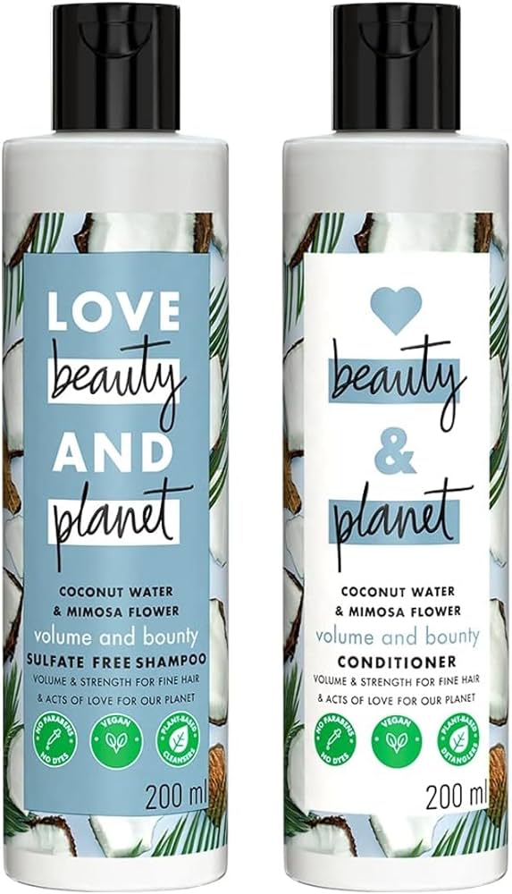Love Beauty and Planet Coconut Water & Mimosa Flower Volume and Bounty Shampoo & Conditioner Combo