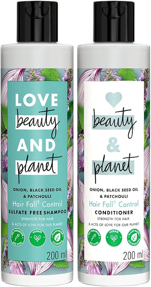 Love Beauty and Planet Onion, Black Seed & Patchouli Hairfall Control Shampoo & Conditioner Combo