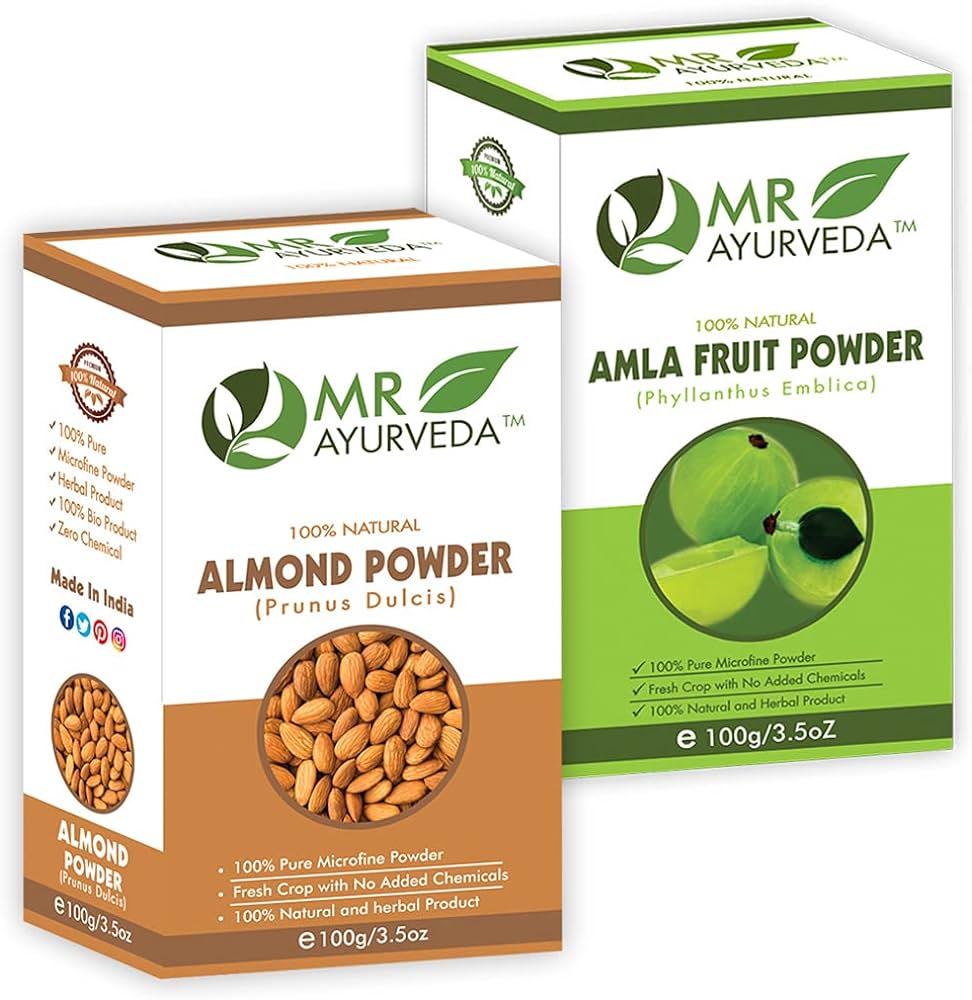 MR Ayurveda Almond Powder and Amla Powder - Combo Pack