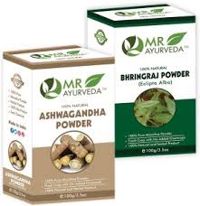 MR Ayurveda Ashwagandha Powder & Bhringraj Powder - Combo Pack