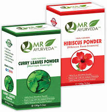 MR Ayurveda Curry Leaves Powder and Hibiscus Powder - Combo Pack