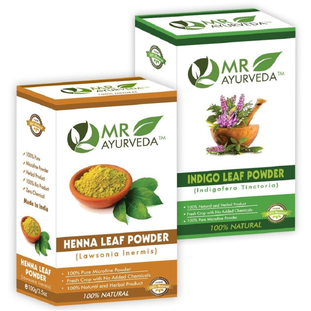 MR Ayurveda Indigo Powder and Bio Henna Mehendi Powder - Combo Pack