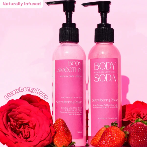 M&U Skin and Beauty Strawberry Rose Body Care Combo