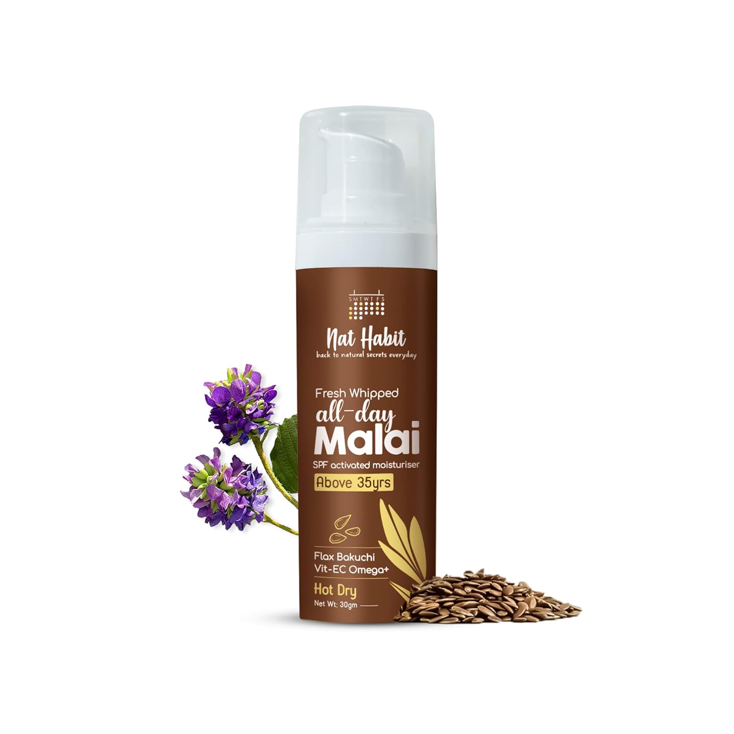 Nat Habit All Day Face Cream Fresh Whipped Flax Bakuchi Face Malai