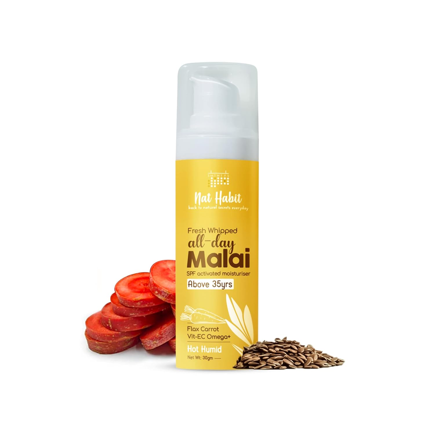 Nat Habit All Day Face Cream Fresh Whipped Flax Carrot Face Malai