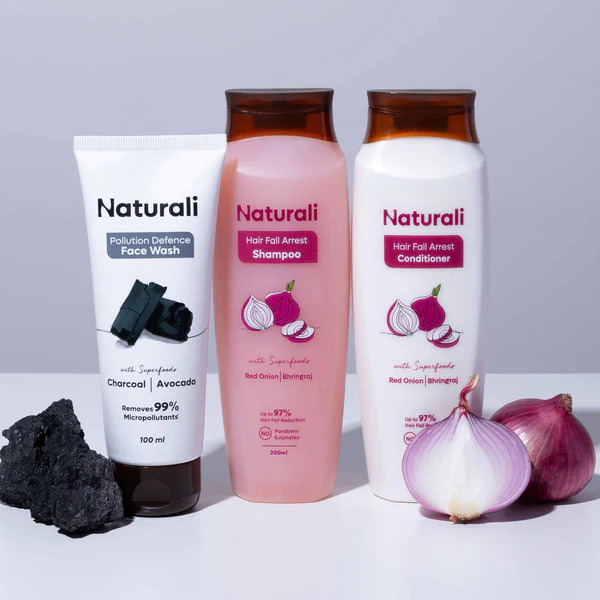 Naturali Hair Fall Arrest Shampoo + Conditioner + Pollution Defence Facewash