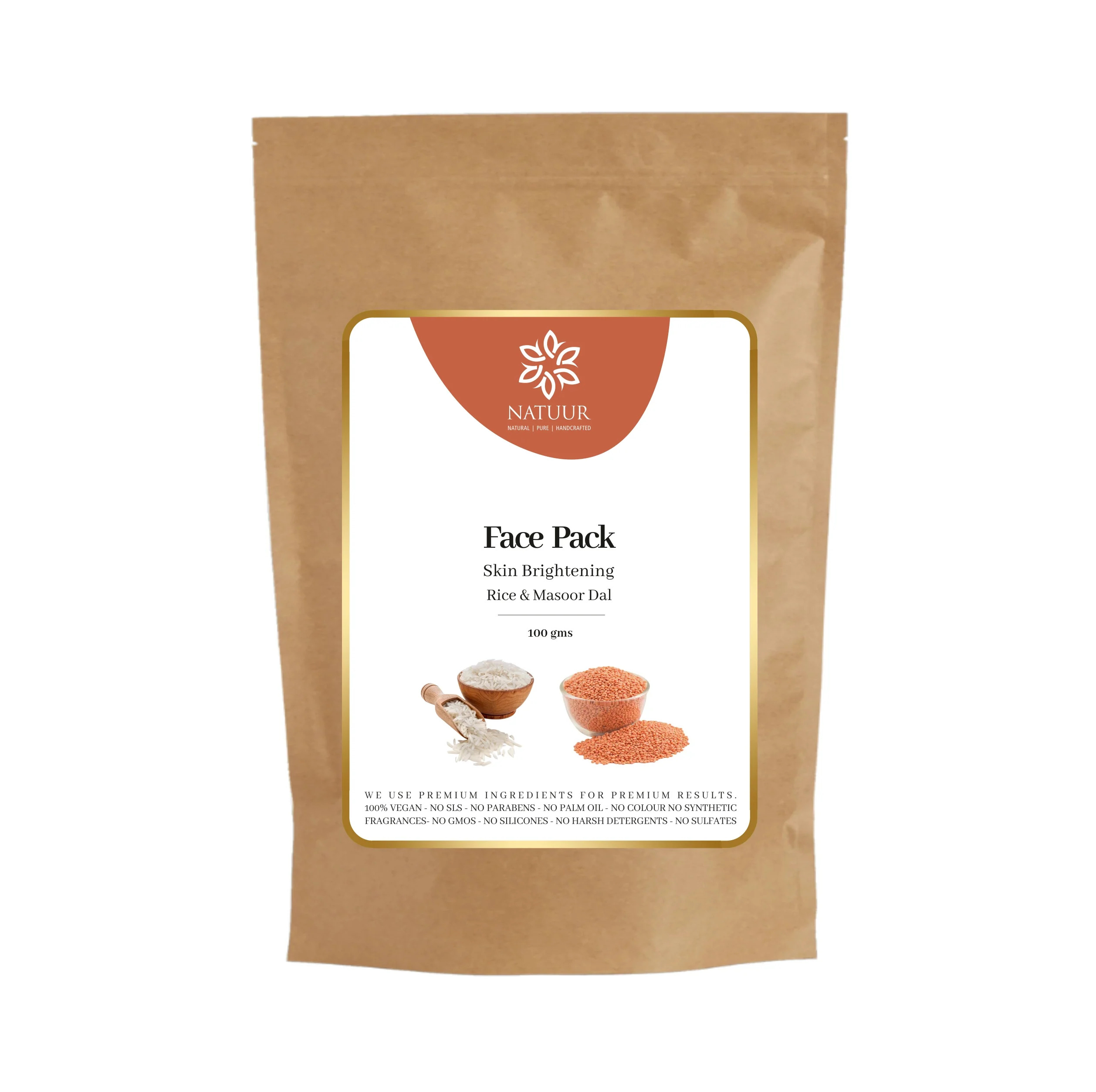Natuur Face Pack Rice & Masoor Dal