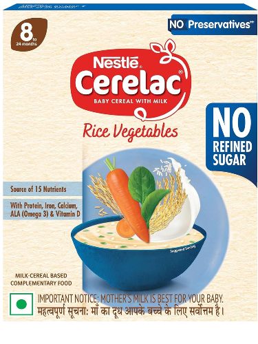 Nestle CERELAC Baby Food Cereal- Rice Vegetables for 8 to 24 Months