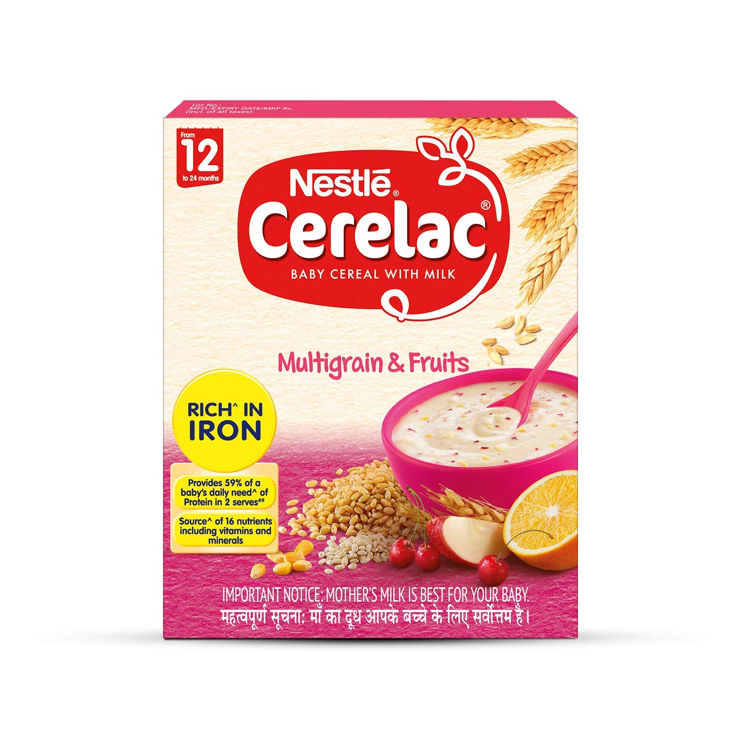 Nestle Cerelac Baby Cereal with Milk, Multigrain & Fruits 
