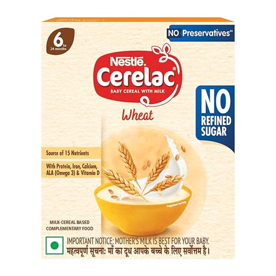 Nestle Cerelac Baby Cereal with Milk - Wheat, From 6-12 Months
