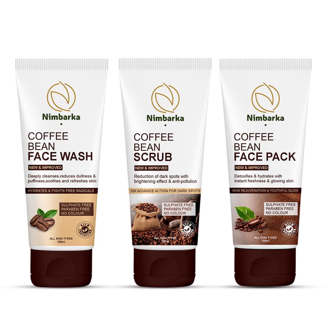 Nimbarka Coffee Bean Facewash + Scrub + Face Pack Combo