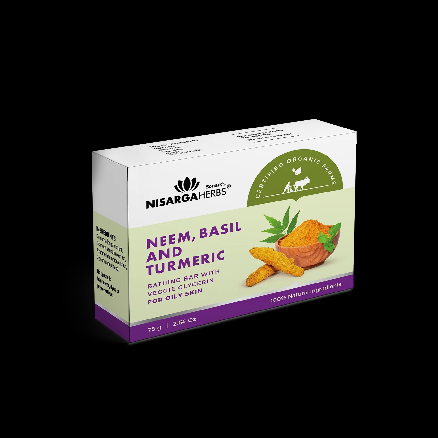Nisarga Neem, Basil & Turmeric Soap