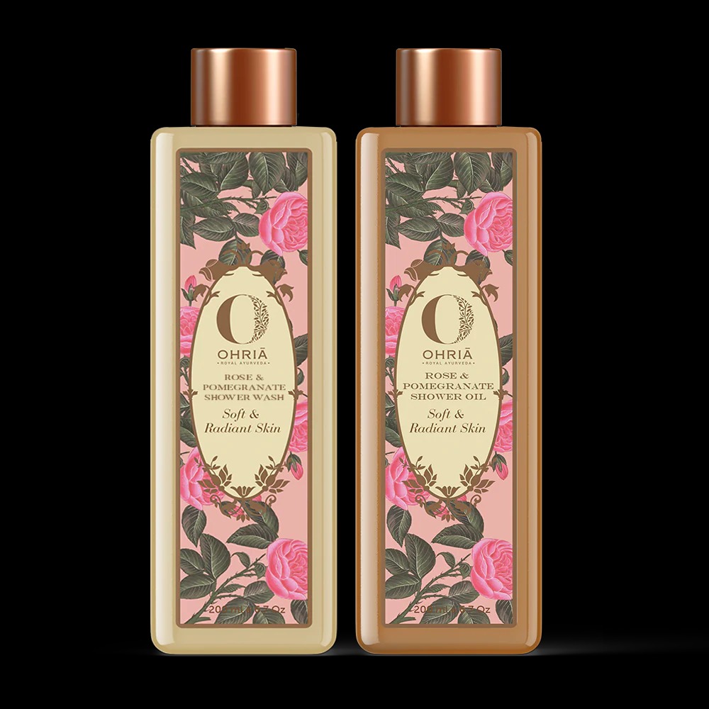 Ohria Ayurveda  ROSE SHOWER OIL & ROSE SHOWER WASH  COMBO