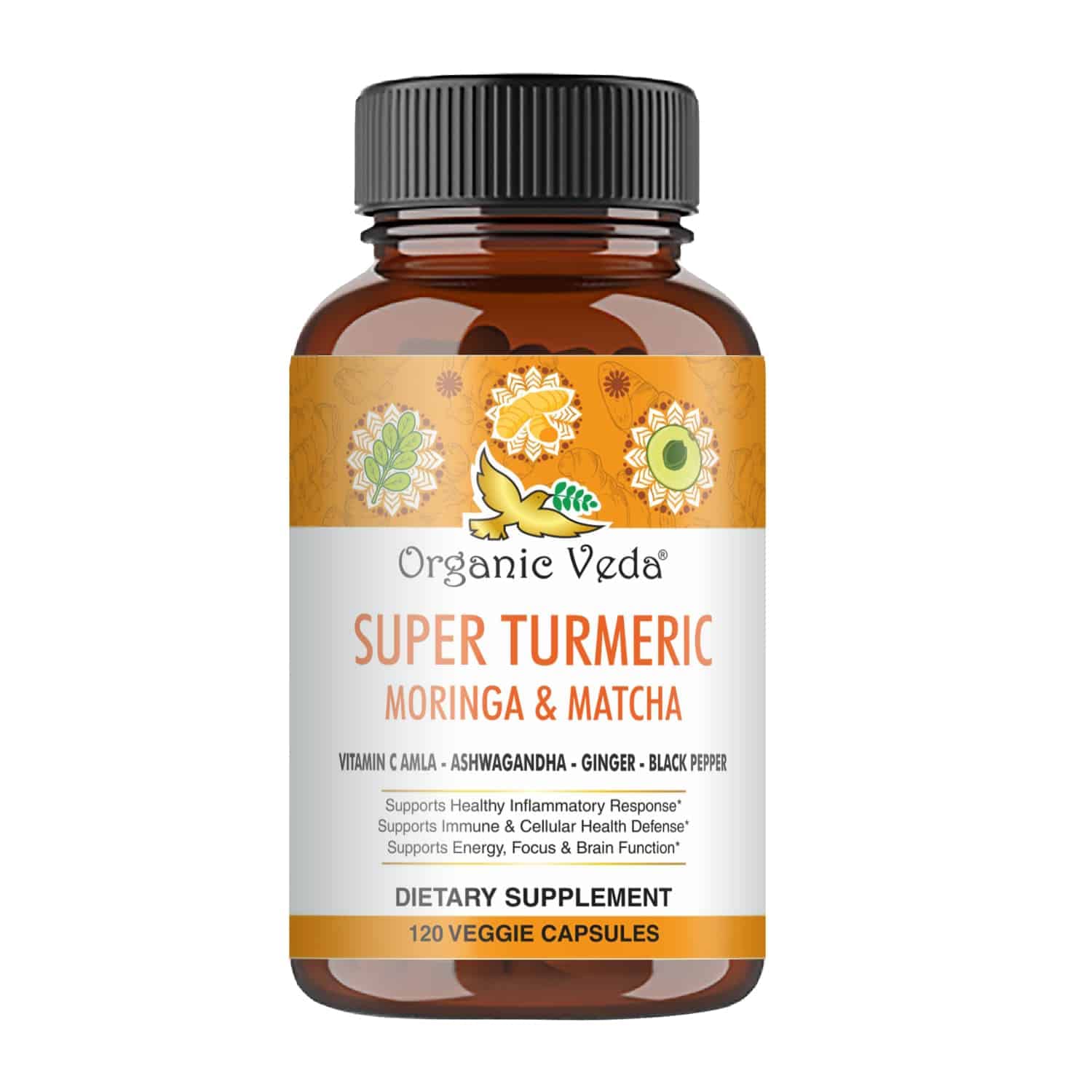 Organic Veda Super Turmeric Moringa & Matcha Veggie Capsule