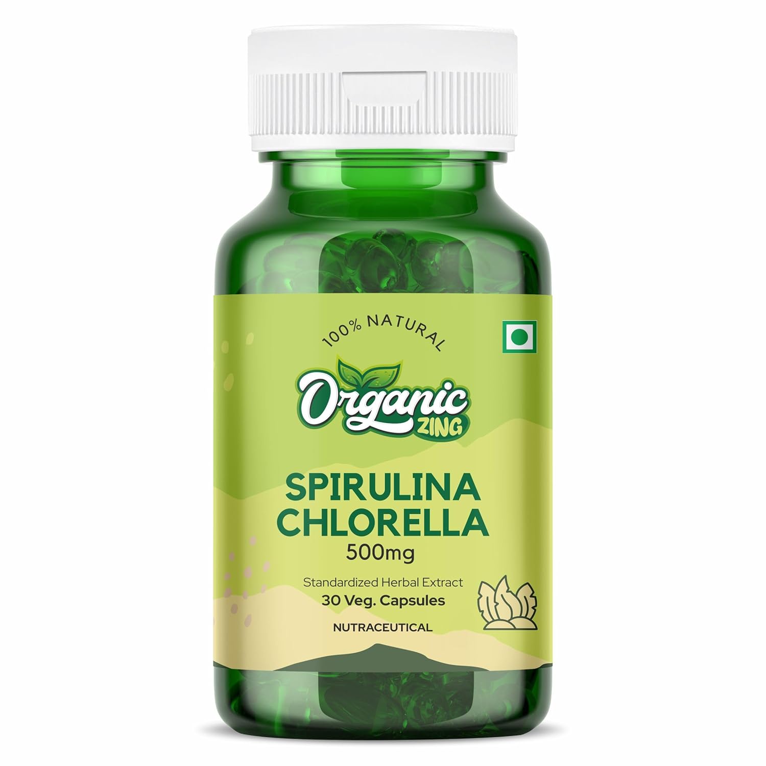 Organic Zing Spirulina Chlorella Capsules