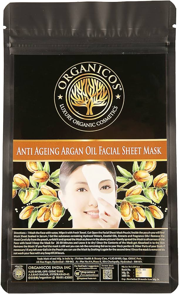 Organicos Anti Ageing Argan Oil Facial Sheet Mask