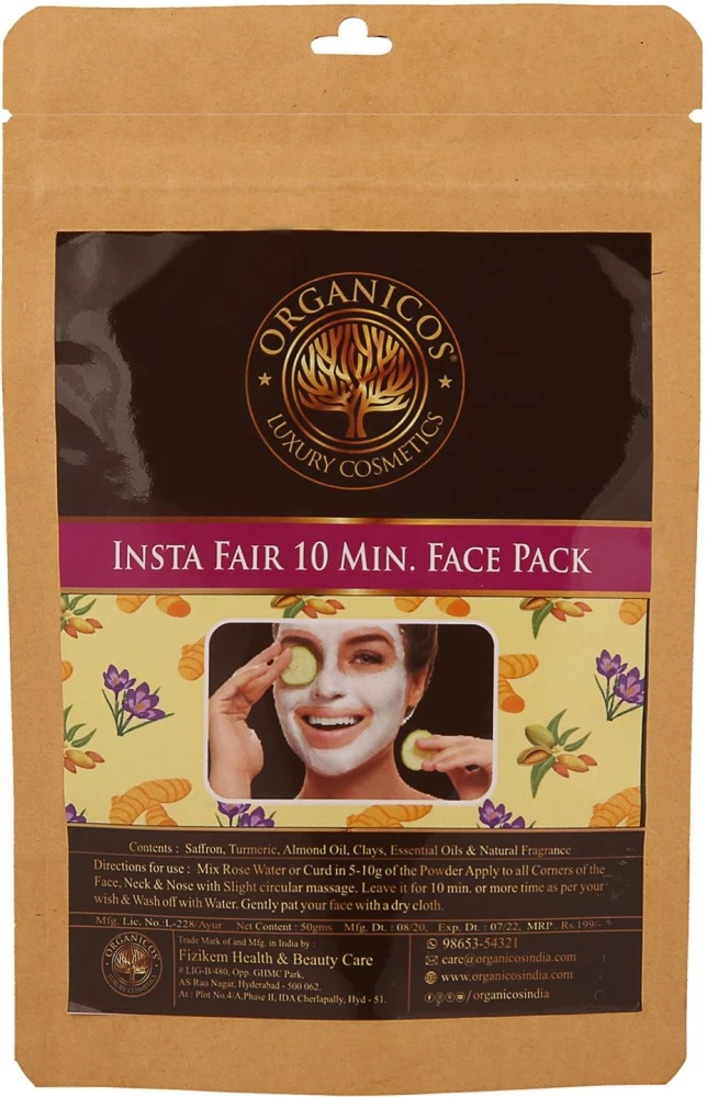 Organicos Insta Fair 10 MIN. Face pack